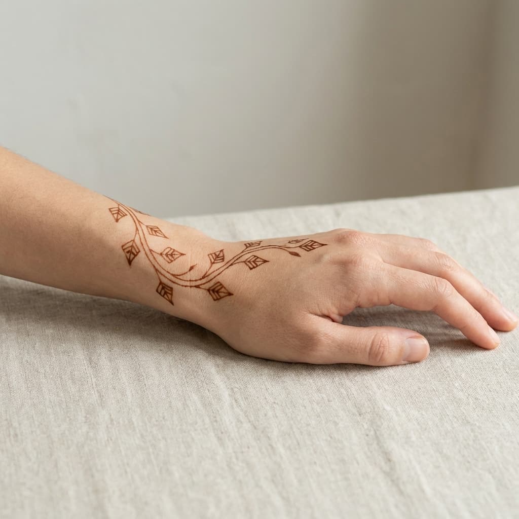 Austin Henna Artist - Boho vine wrist temporary tattoo design