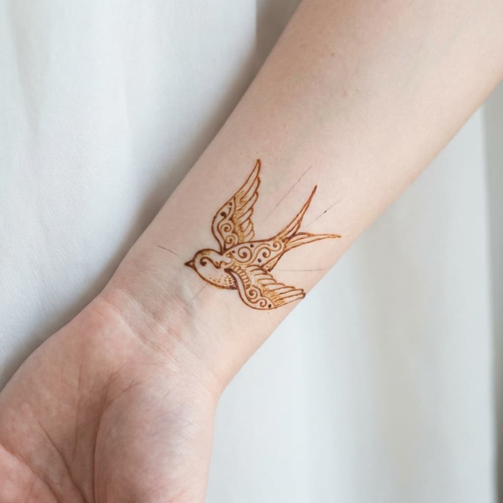 Premium Temporary Tattoos Texas - Delicate bird wrist design